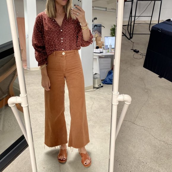 Zara Marine Straight Brown Denim Jeans 
